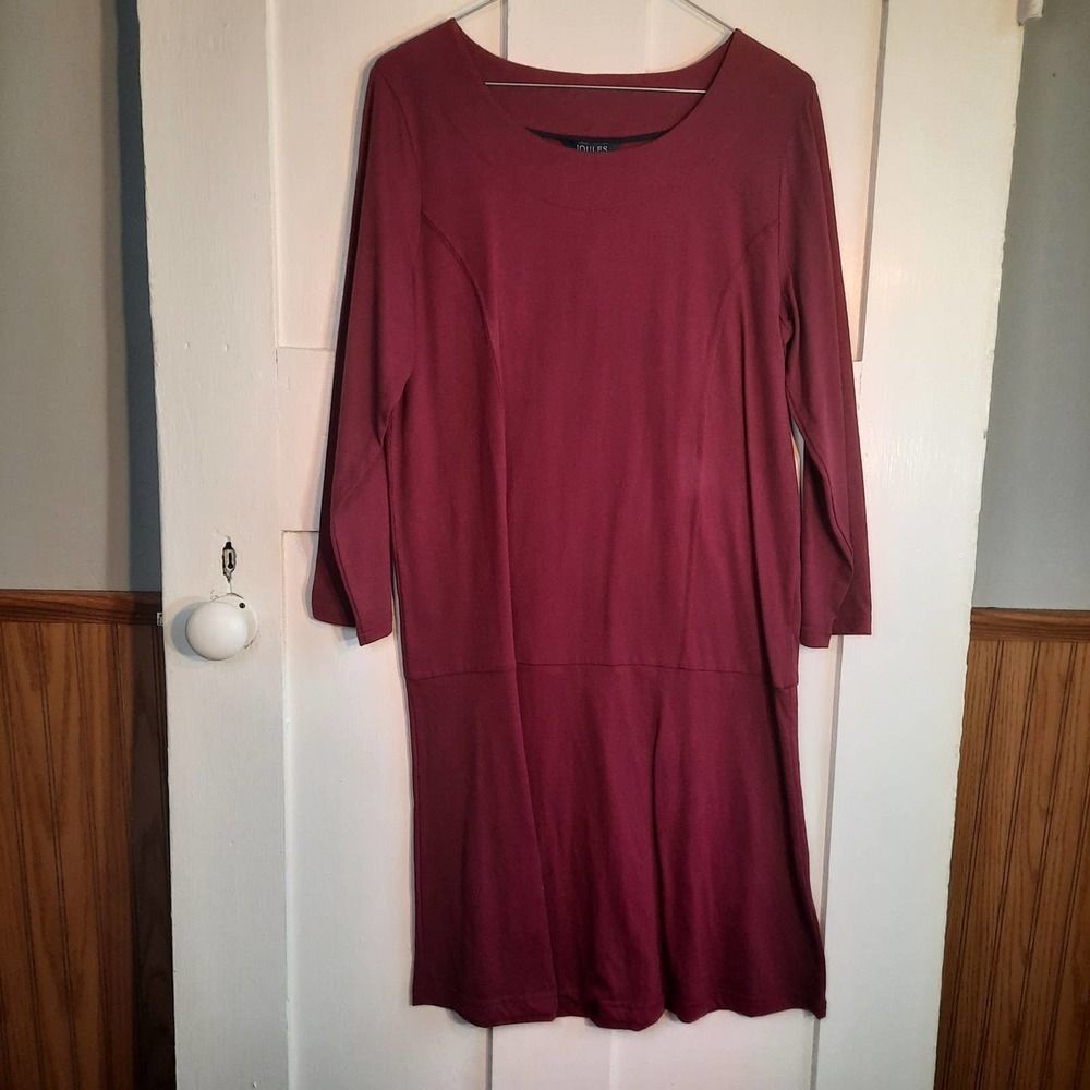 JOULES Purple Cropped Sleeve Cotton Shift Midi Dress sz8